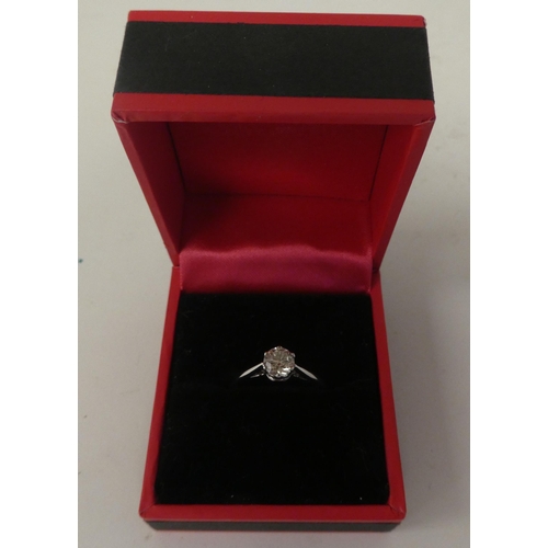 106 - An 18ct white gold, claw set, diamond solitaire ring