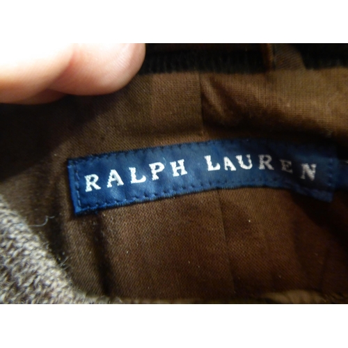 110 - A Ralph Lauren brown oiled cotton jacket with a liner  size L