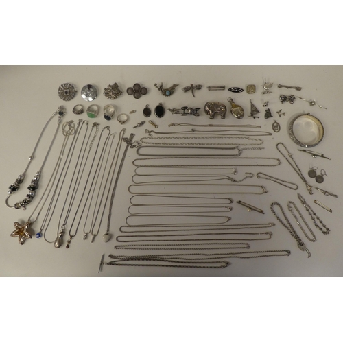 126 - Silver, silver coloured metal and white metal items of personal ornament: to include pendants; chain... 