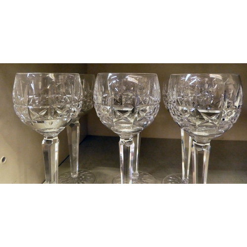 13 - A set of six Walford crystal pedestal wines