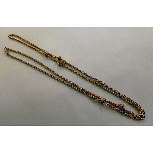 137 - A 9ct gold bar and belcher link neckchain 