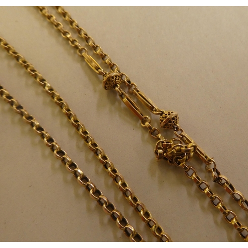 137 - A 9ct gold bar and belcher link neckchain 