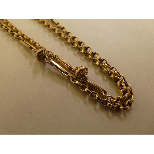 137 - A 9ct gold bar and belcher link neckchain 