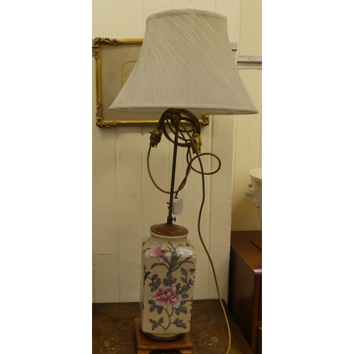 150 - A modern Chinese porcelain table lamp, decorated with flora  30