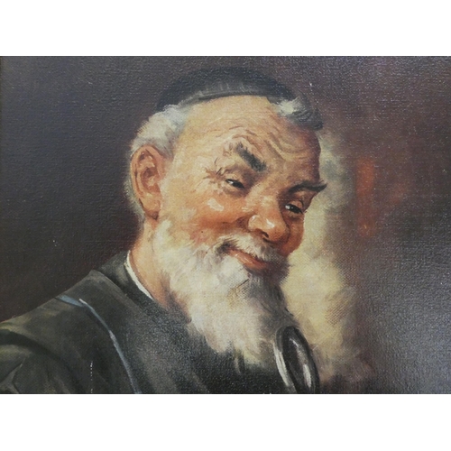 157 - H Faust - a study of a man holding a beer stein  oil on board  bears a signature  11.... 