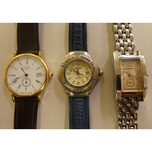 161 - Six modern wristwatches: to include a Tommy Hilfiger stainless steel cased bracelet watch, faced by ... 