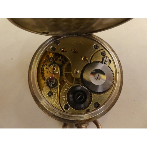 163 - Watches: to include an early 20thC silver cased example, the movement faced by an enamelled Roman di... 