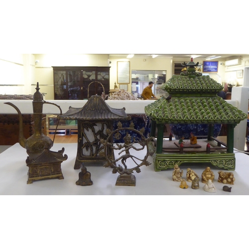 164 - Oriental collectables: to include a china pagoda with pillar supports  12