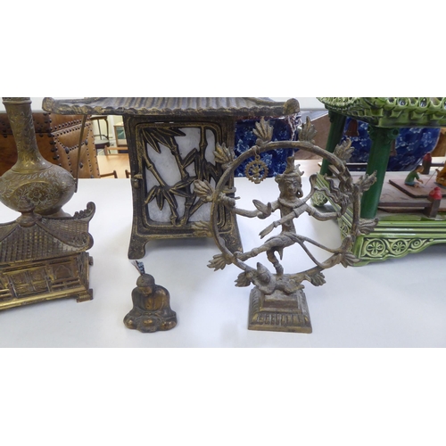 164 - Oriental collectables: to include a china pagoda with pillar supports  12