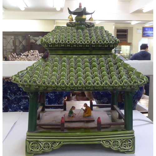 164 - Oriental collectables: to include a china pagoda with pillar supports  12