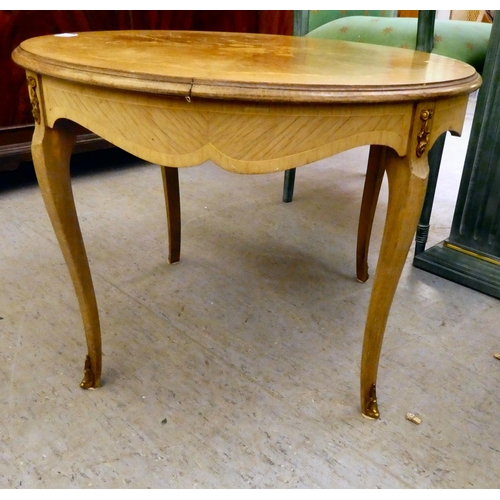 165 - A modern Louis XV design marquetry inlaid kingwood occasional table, raised on cabriole legs  1... 