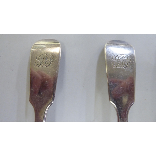 178 - A set of four silver fiddle pattern tablespoons  London 1901