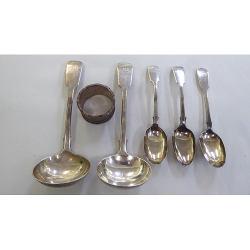 187 - Silver collectables: to include a pair of fiddle pattern soup ladles&nbsp; London 1900&nbsp;