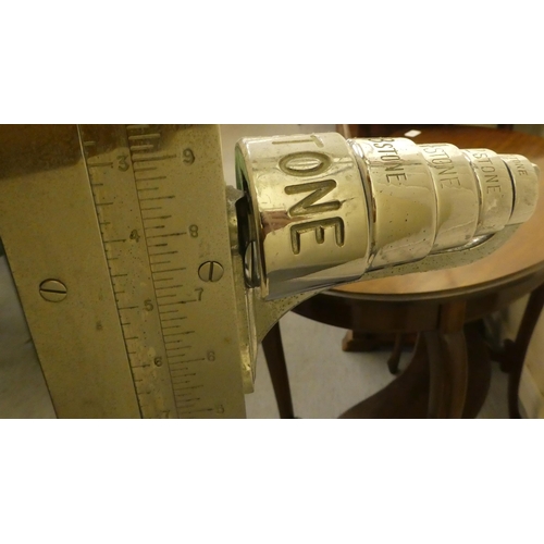 201 - A set of painted wooden and chromium finished doctors scales&nbsp; 54