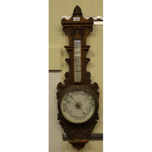 208 - A mixed lot: to include an Edwardian oak barometer with a Roman and Arabic dial&nbsp; 34
