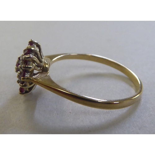 225 - A 9ct gold ruby and diamond cluster ring&nbsp;