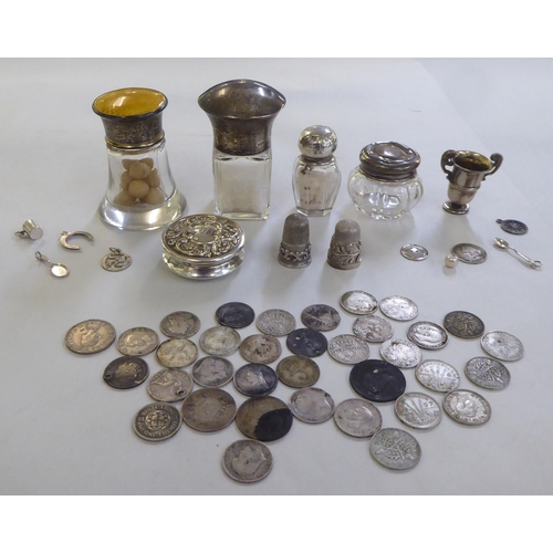 227 - Silver and white metal collectables: to include a late Victorian pill box&nbsp; London 1896&nbsp;