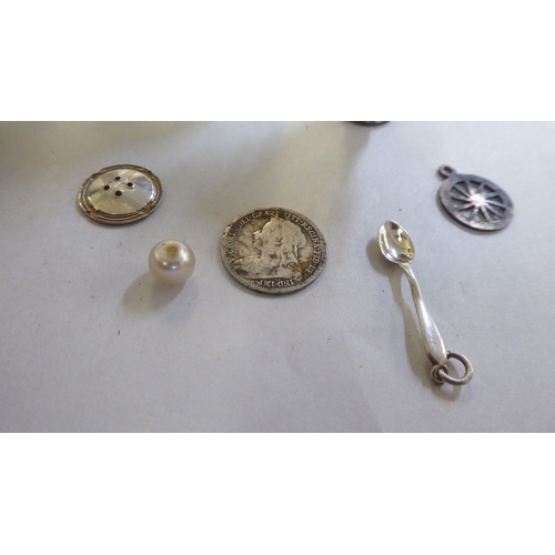 227 - Silver and white metal collectables: to include a late Victorian pill box&nbsp; London 1896&nbsp;