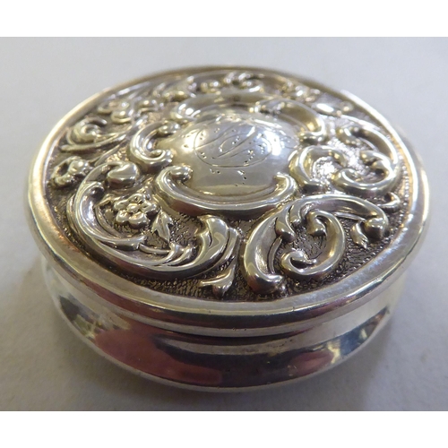 227 - Silver and white metal collectables: to include a late Victorian pill box&nbsp; London 1896&nbsp;