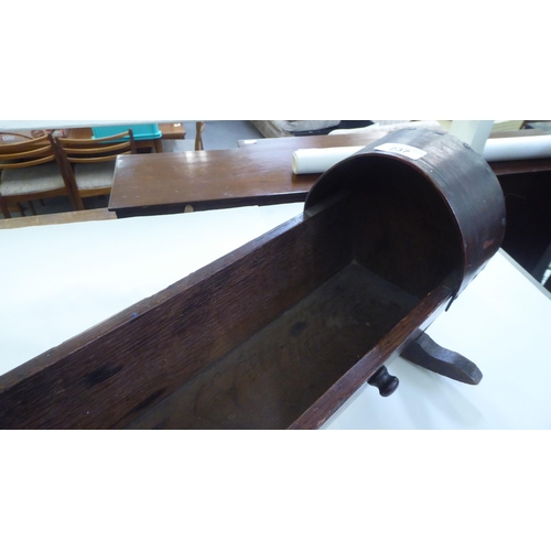 237 - A dolls late Victorian oak rocking crib  18