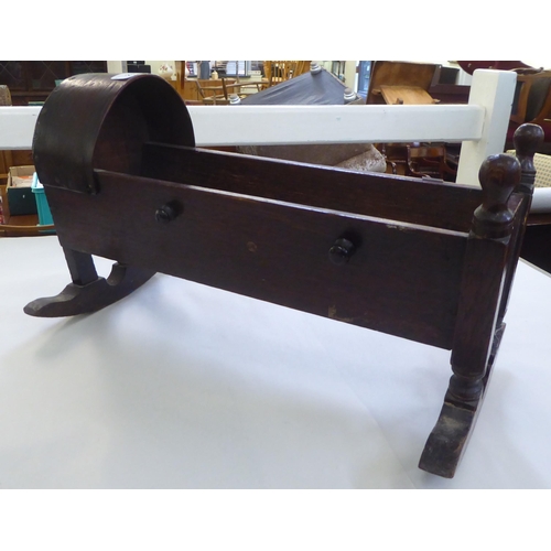 237 - A dolls late Victorian oak rocking crib  18
