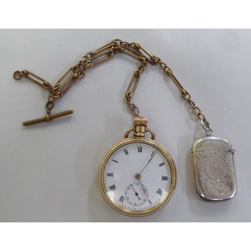 239 - A mixed lot: to include a gold plated pocket watch, the movement faced by a Roman dial&nbsp;