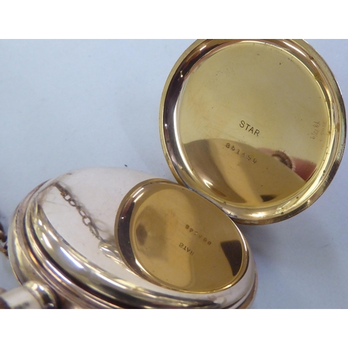 239 - A mixed lot: to include a gold plated pocket watch, the movement faced by a Roman dial&nbsp;