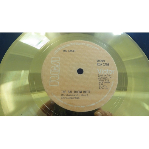 248 - A presentation Gold 45rpm disc, awarded to Brian Connolly for 1,000,000 world wide sales of The Swee... 
