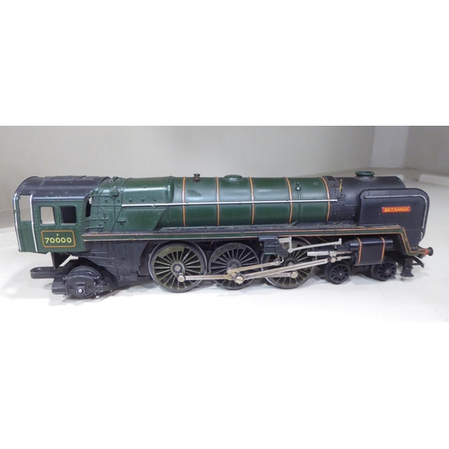 273 - Triang OO/HO R.259s Britannia locomotive and tender, boxed, with additional rolling stock. Jouef OO/... 