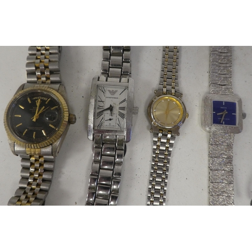 29 - Variously cased and strapped ladies and gents wristwatches