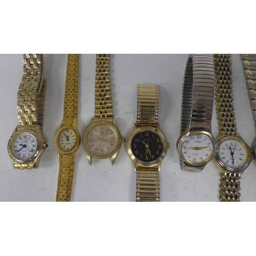 29 - Variously cased and strapped ladies and gents wristwatches