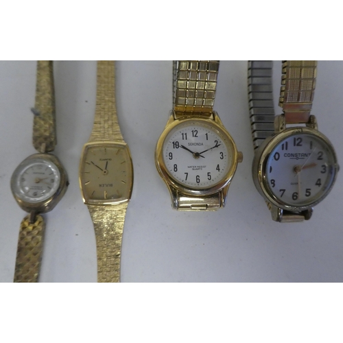 29 - Variously cased and strapped ladies and gents wristwatches