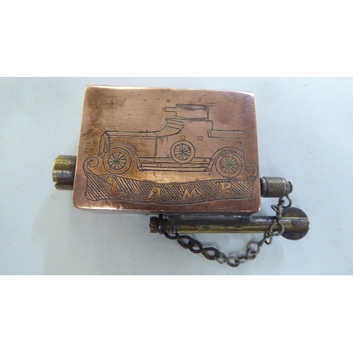 301 - A Great War period trench art copper lighter