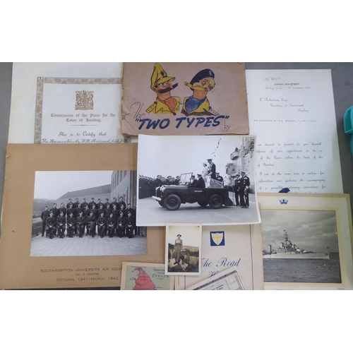 303 - Uncollated military and other ephemera: to include photographs, featuring royal visits 