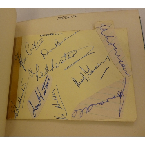 47 - Two autograph albums: to include Eric Fowler; Yorkshire CC and a signed photograph of Paulette Godda... 