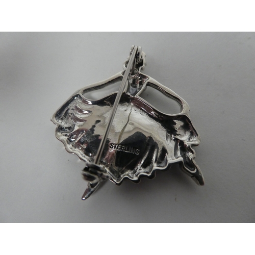 48 - An Art Deco style silver brooch, fashioned as a ballerina  stamped Sterling