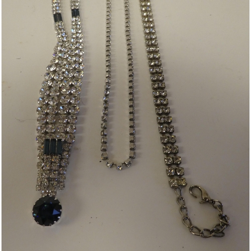 69 - Costume jewellery, mostly paste set: to include bracelets; necklets; and earrings