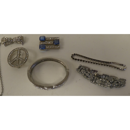 69 - Costume jewellery, mostly paste set: to include bracelets; necklets; and earrings