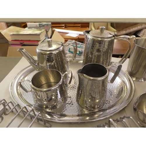 92 - Old Hall stainless steel: to include toastracks; teapots; and hot water pots