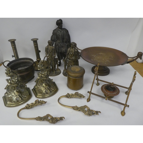 112 - Mainly 20thC metalware: to include a brass tazza  5