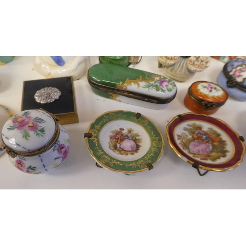 115 - Decorative ornaments and trinket boxes: to include a Royal Crown Derby china pheasant paperweight&nb... 