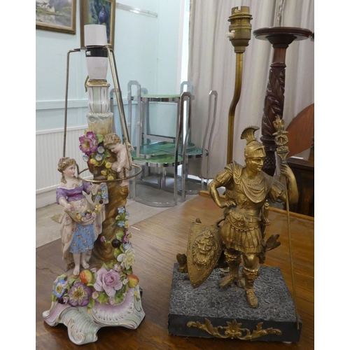 123 - 20thC table lamps: to include an Austrian inspired cream painted cast metal group  24