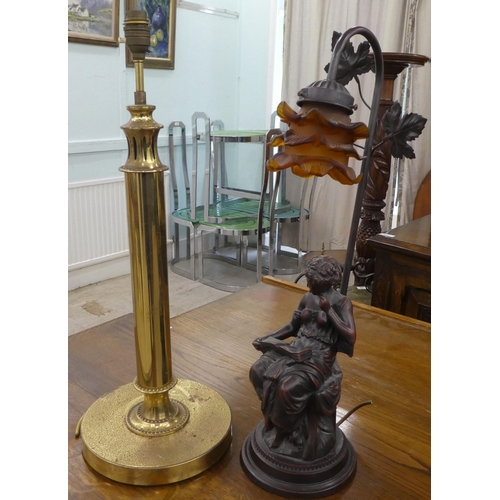 123 - 20thC table lamps: to include an Austrian inspired cream painted cast metal group  24