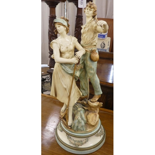 123 - 20thC table lamps: to include an Austrian inspired cream painted cast metal group  24