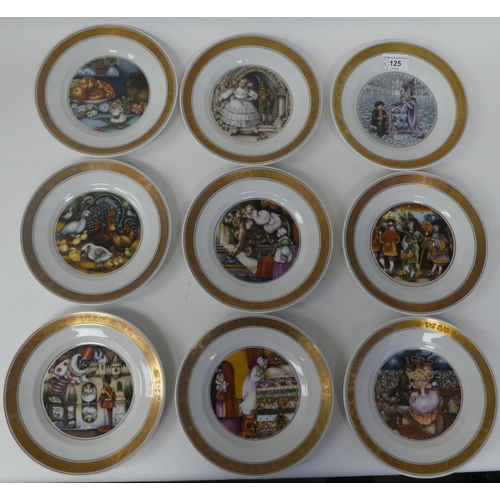 125 - A set of nine Royal Copenhagen porcelain plates for the 'Hans Christian Andersen' series  circa 1975... 