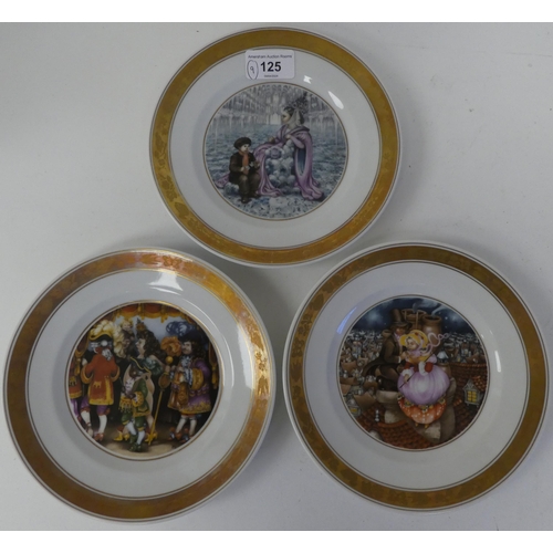 125 - A set of nine Royal Copenhagen porcelain plates for the 'Hans Christian Andersen' series  circa 1975... 