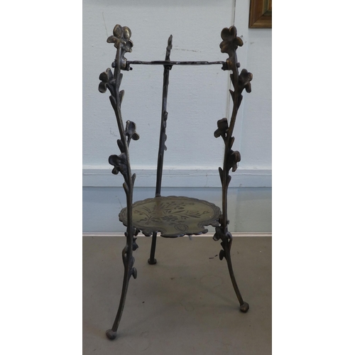 126 - A modern cast iron and brass, two-tier cakestand  27