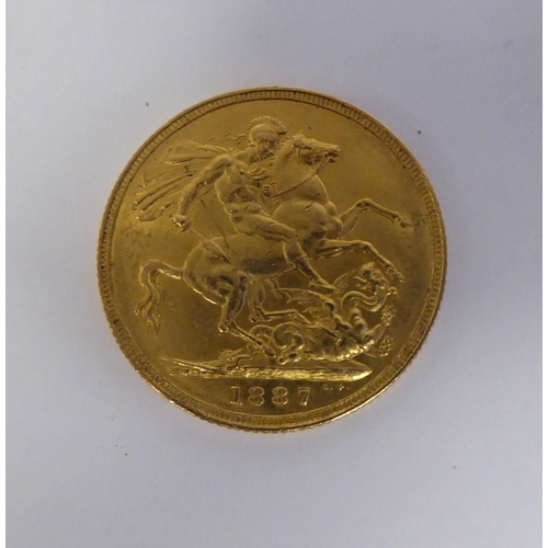 39 - A Victorian sovereign, St George on the obverse  1887