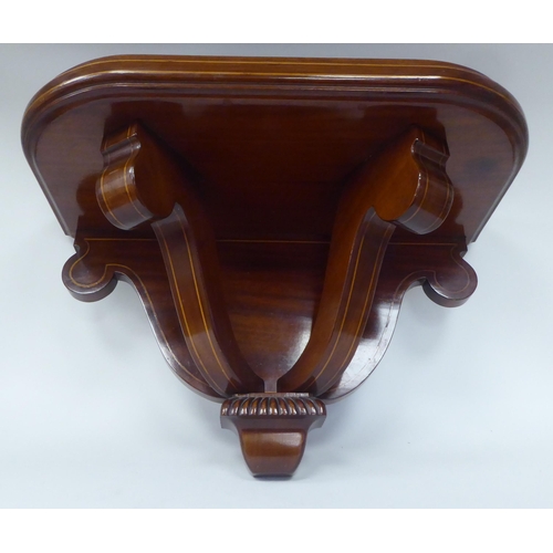 69 - An Edwardian string inlaid mahogany wall bracket  13