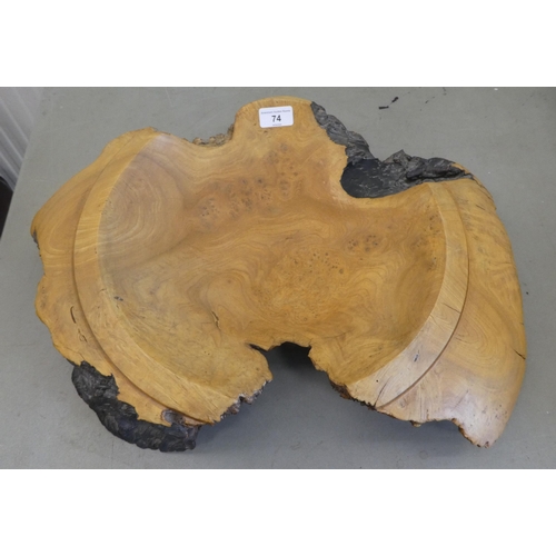 74 - A naturally formed and carved burr elm centrepiece/fruit bowl  20